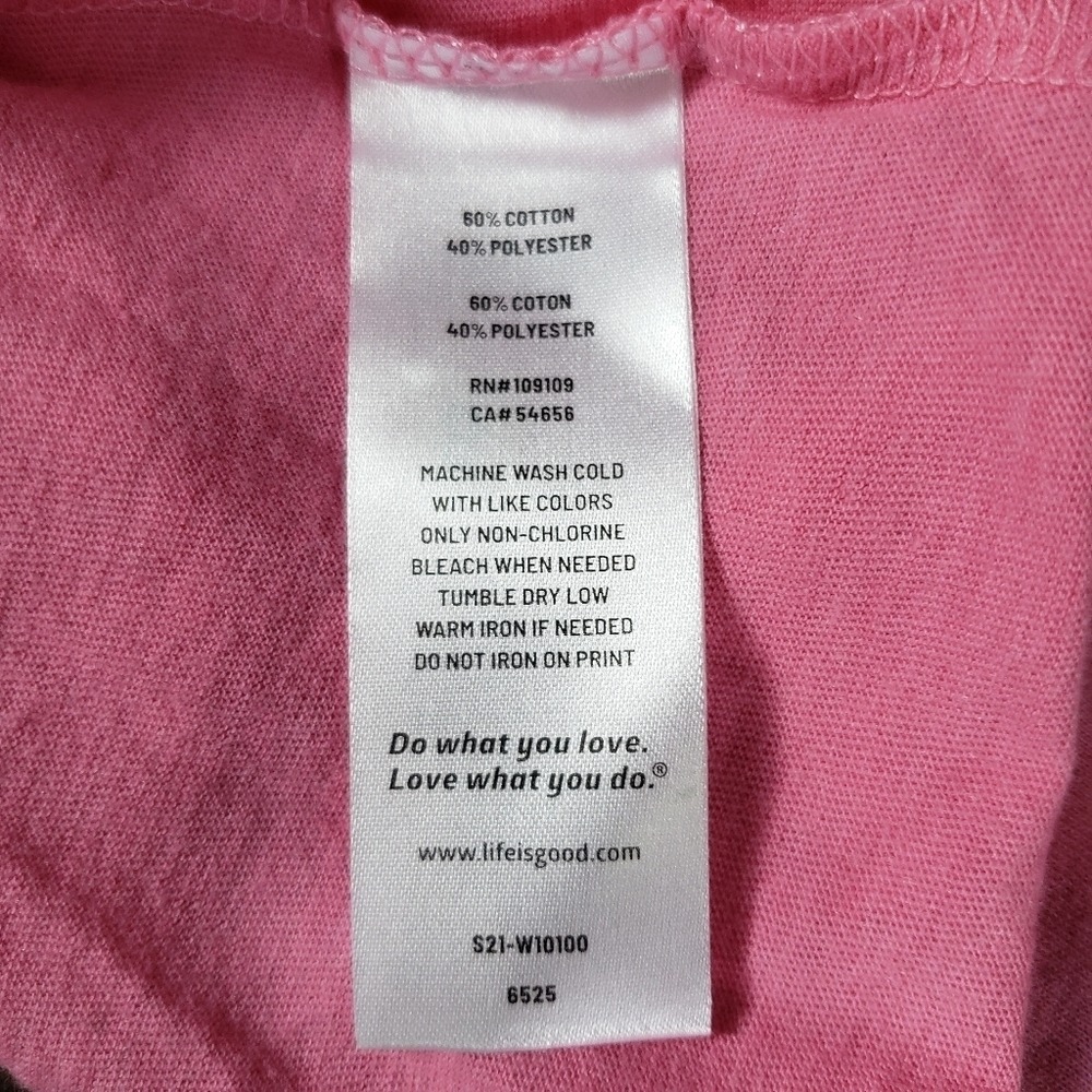 Life is Good Womens Pink Sunday Driver Golf Graphic V-Neck T-Shirt Small NWT - Picture 6 of 9